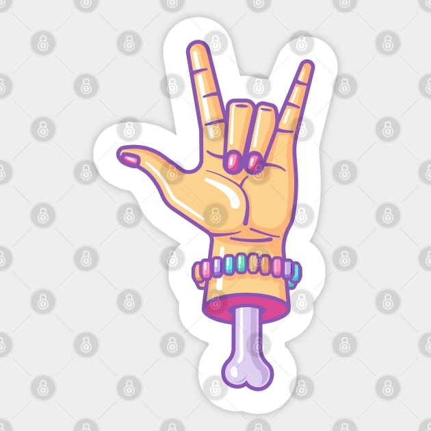 Rock On Sweet Lovers! on dark Sticker by Sugar & Bones